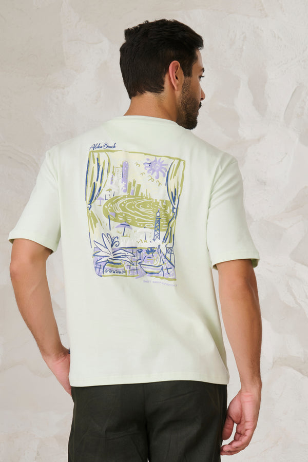 Aloha Beach Graphics Oversized T-Shirt - Lime