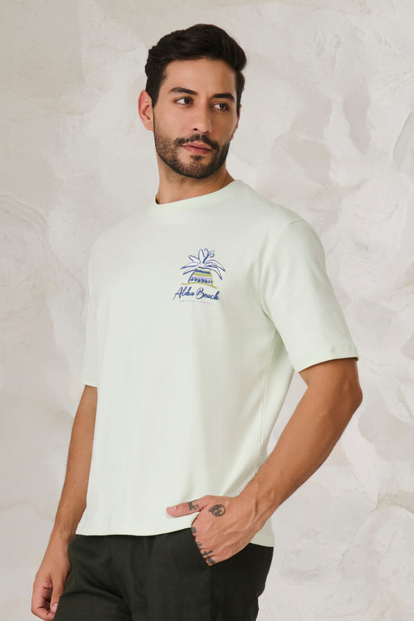 Aloha Beach Graphics Oversized T-Shirt - Lime