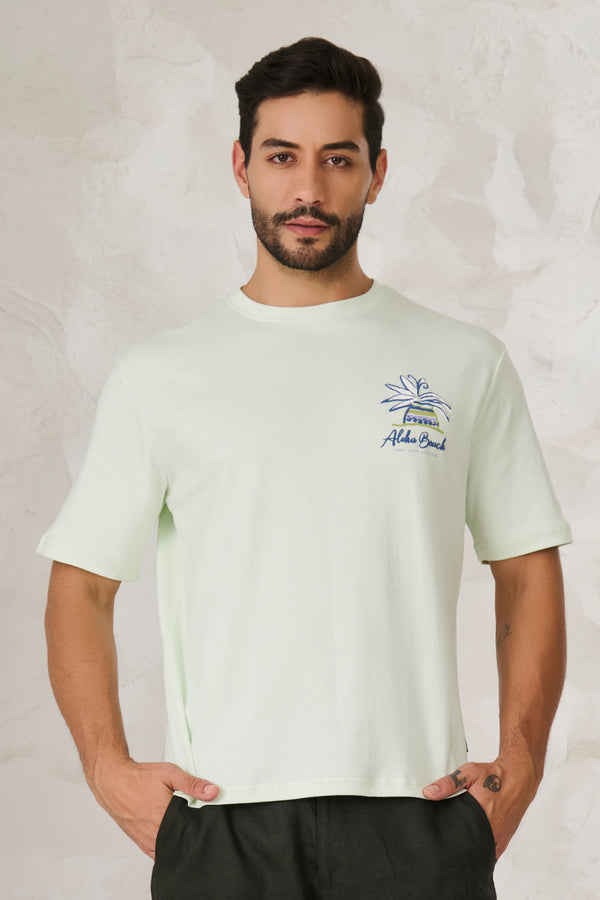 Aloha Beach Graphics Oversized T-Shirt - Lime