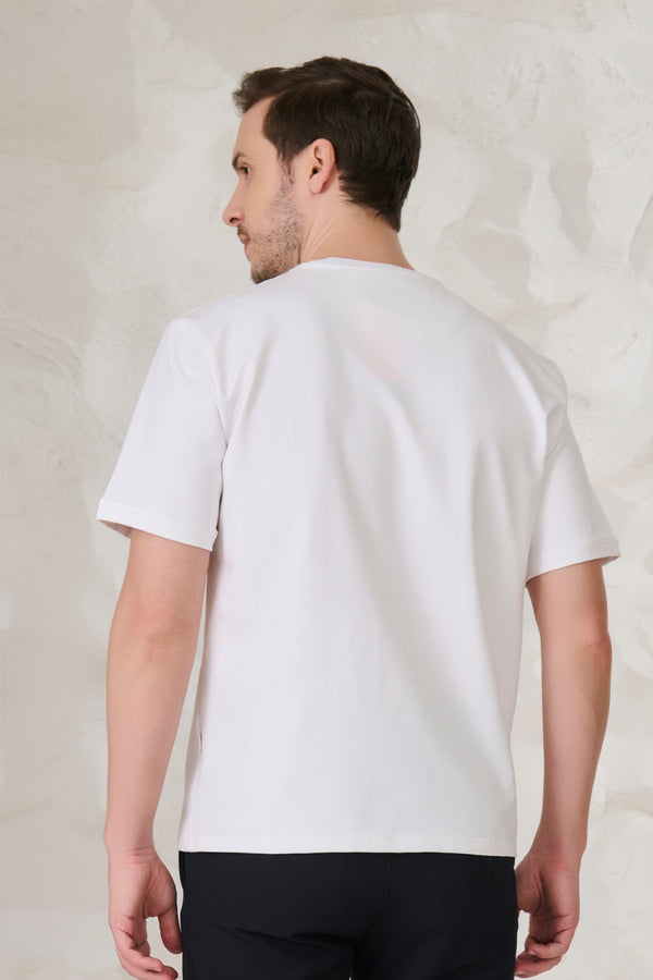 Ferns & Petals Embroidered Oversized T-Shirt - White